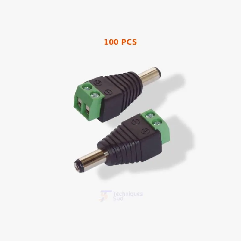 Connecteur DC 12V pour Caméra Analogique – Pack de 100 Pièces