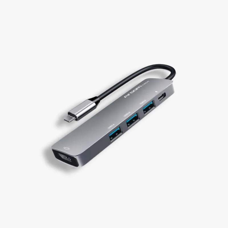 Adaptateur 5 in 1 USB C - 3 USB 3.0 - SD/FT