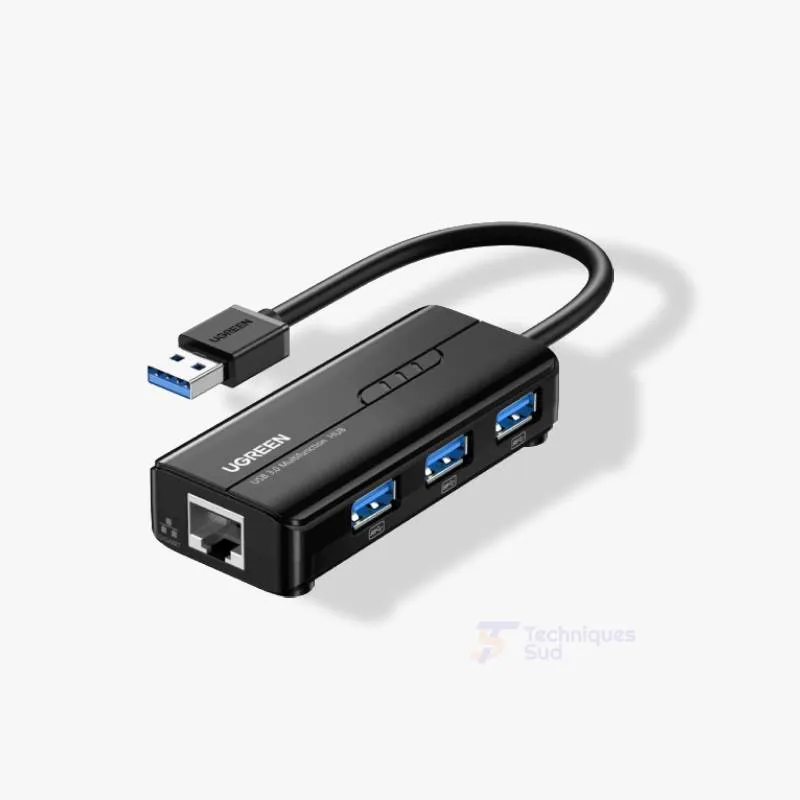 UGREEN 20265 – Hub USB 3.0 4-en-1 avec RJ45 Gigabit
