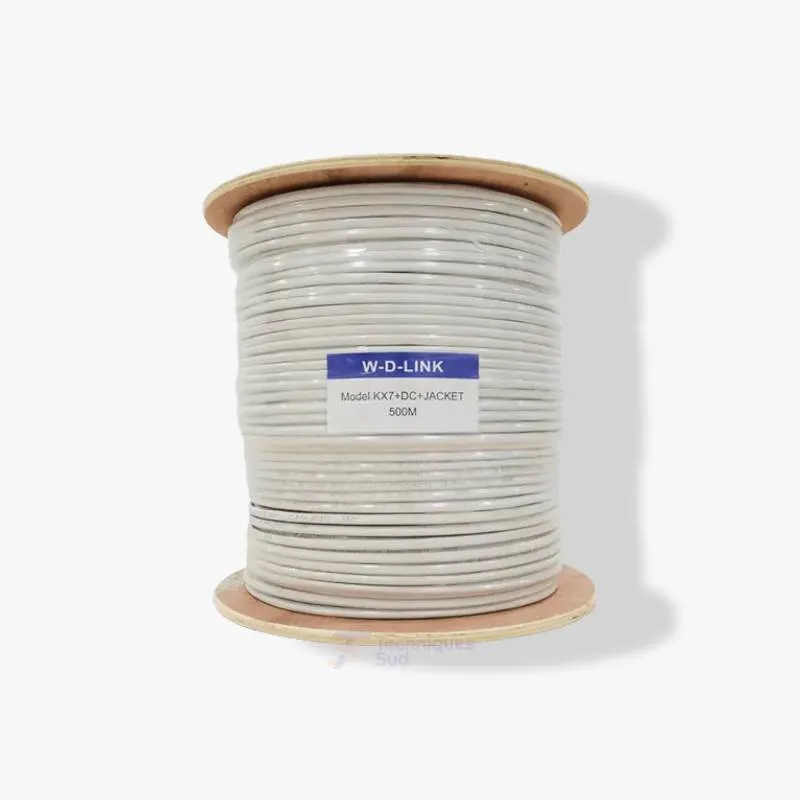 Câble Coaxial + DC KX7 – Câble Vidéosurveillance