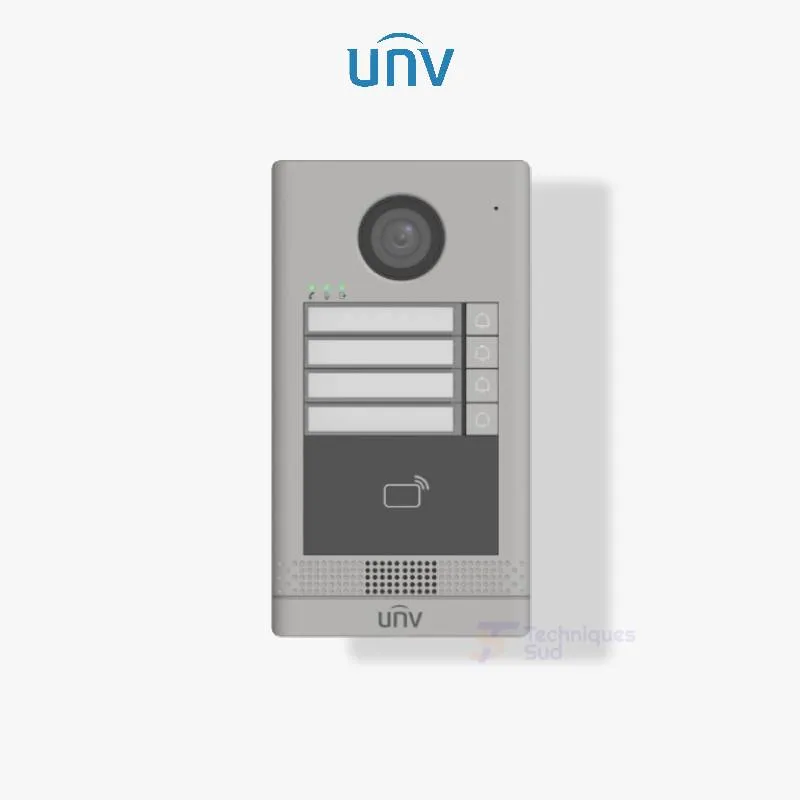 Uniview OEU-202S-HMK4 – Platine de Rue Vidéophone IP 4 Boutons avec Lecteur IC