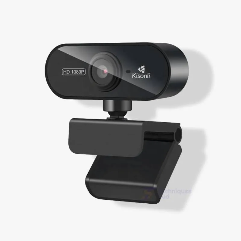 Kisonli PC-6 – Webcam HD 1080P avec Microphone Intégré