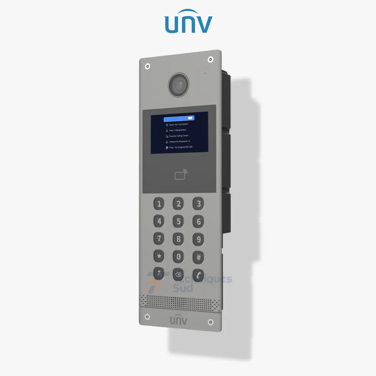 Uniview OEU-301S-HMKA – Platine de Rue Immeuble Clavier 15 Touches + Badges