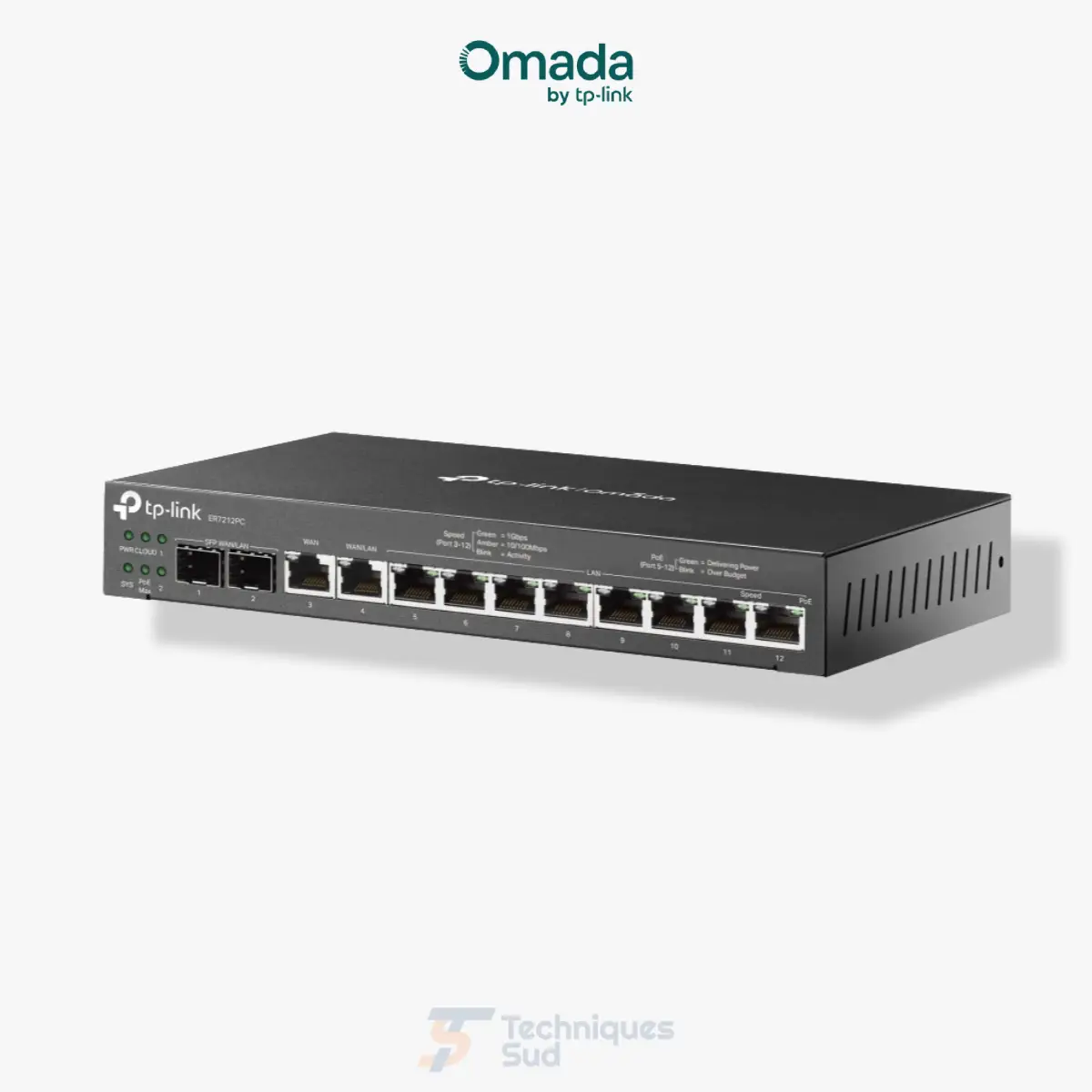 TP-Link Omada ER7212PC – Routeur VPN Gigabit 3-en-1 avec Contrôleur et 8 Ports PoE+