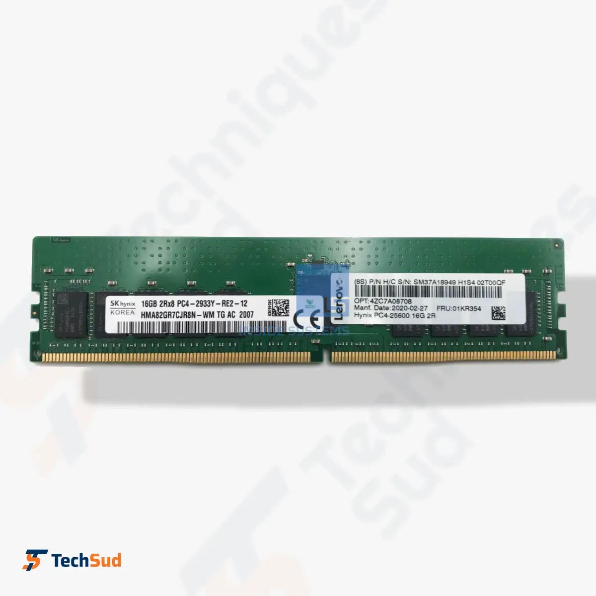 Lenovo 4ZC7A08708 – Mémoire 16 Go TruDDR4 2933 MHz RDIMM