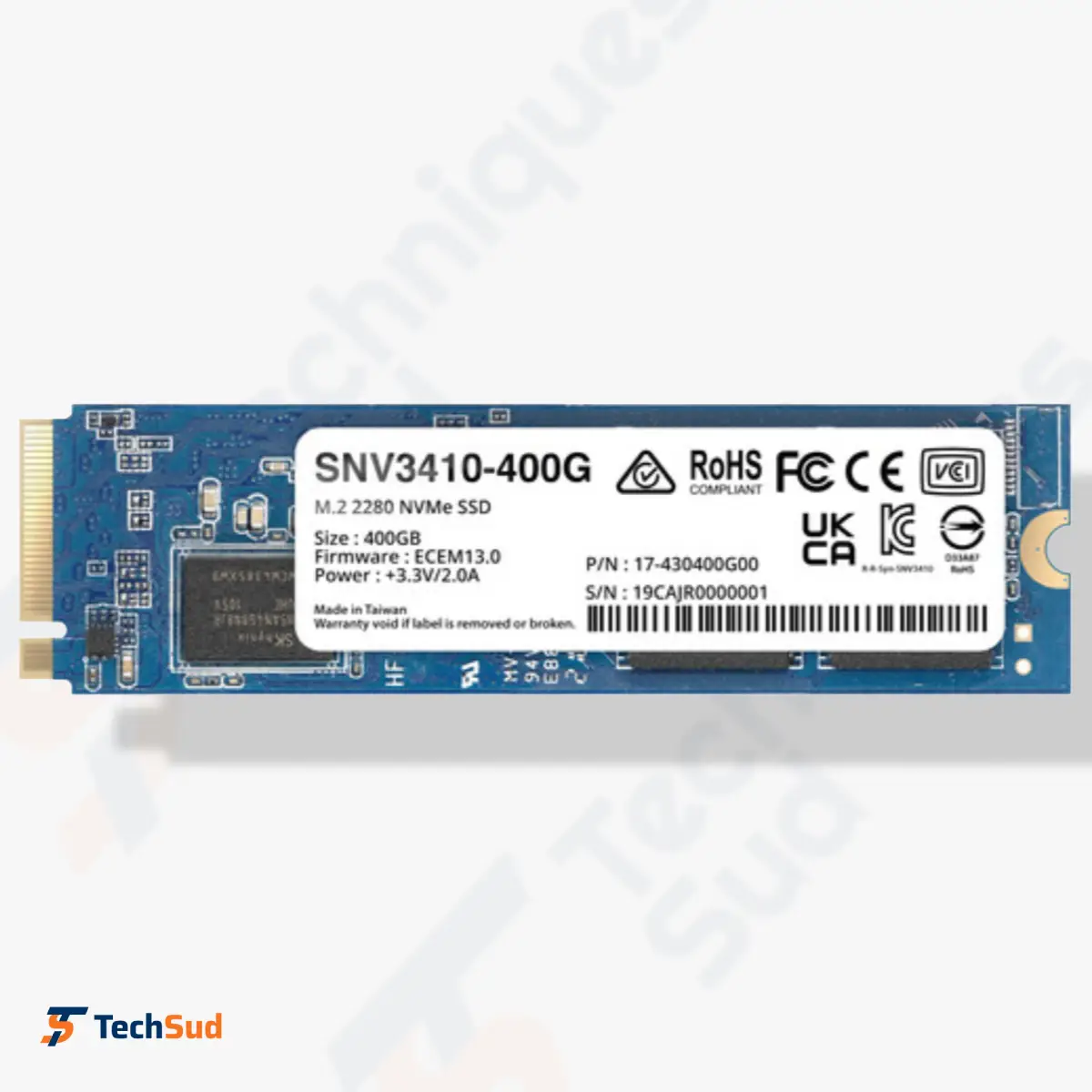 Synology SNV3410-400G – SSD NVMe M.2 2280 400 Go