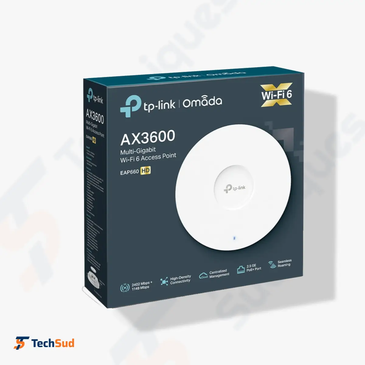 TP-Link Omada EAP660 HD – Point d'Accès Wi-Fi 6 AX3600 Haute Densité Port 2,5G