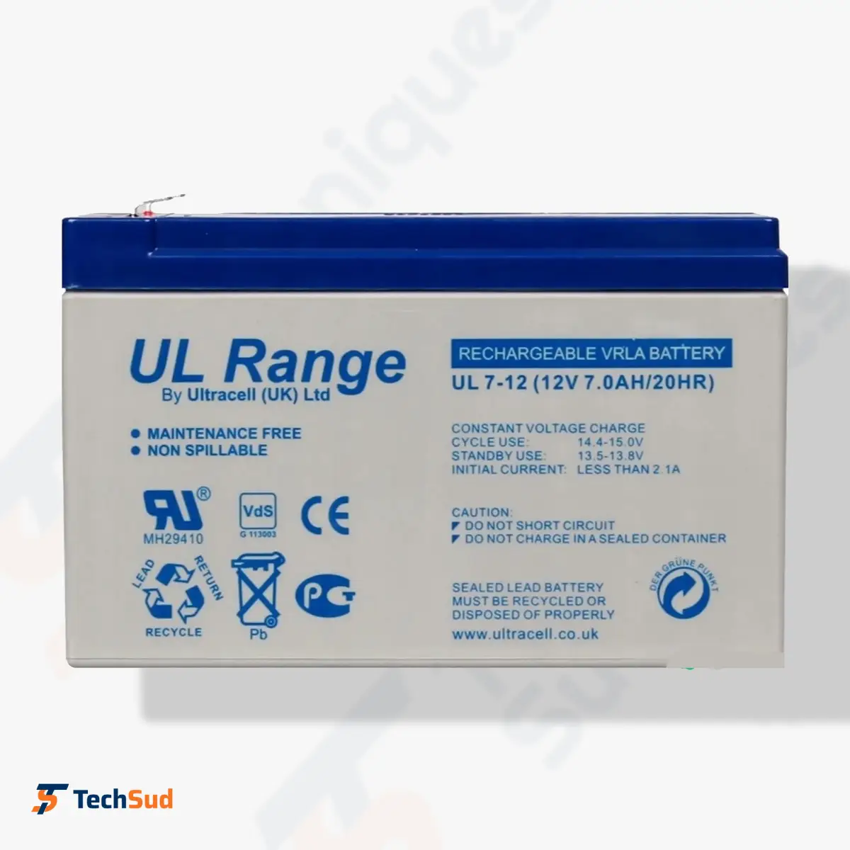 Ultracell UL7-12 – Batterie Rechargeable 12V 7Ah pour Alarme